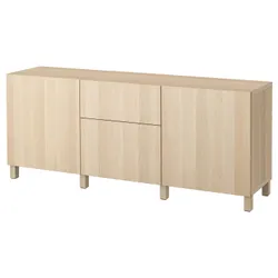 IKEA BESTÅ (394.126.89) комбинация с выдвижными ящиками, под беленый дуб / Лаппвикен / Stubbarp под беленый дуб