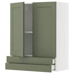 IKEA METOD / MAXIMERA(095.178.81) Sza śc 2 двери/2 корабля, Biały/Axstad Greya -green