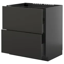 IKEA METOD / KNIVSHULT(695.885.35) Стоячий кабінет Pł/Okap Zint. з поштових листів, Чарнозарій/Ніккебо матовий антрацит