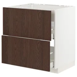 IKEA METOD / MAXIMERA(594.043.01) стояча шафа / витяжка з ящиками, білий / Сінарп коричневий
