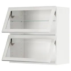 IKEA METOD(194.905.98) шафа, 2 рівень, двері, біле/Hesta біле прозоре скло