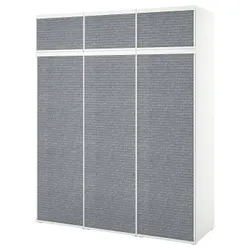 IKEA PLATSA(094.941.58) шафа на 6 розсувних дверей, білий Larkollen/темно-сірий
