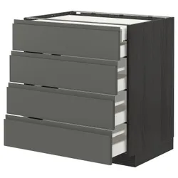 IKEA METOD / MAXIMERA(593.101.09) sz stj 4fr / 2n / 3wd, чорний / Voxtorp темно-сірий