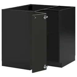 IKEA METOD(195.899.19) Угловой шкаф с полкой, Czarnoszary/Nickebo Matte Anthracite