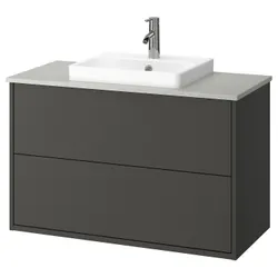 IKEA HAVBÄCK / ORRSJÖN(295.141.03) тумба под умывальник с ящиками/мойкой/смесителем, темно-серый/серая имитация камня