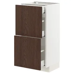 IKEA METOD / MAXIMERA(794.041.59) 2-дверный / 3-местный, белый / синарп коричневый