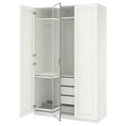 IKEA PAX / KAMMARTORP/GULLABERG(095.725.56) Комбінація гардеробу, Біле дзеркало/сірий білий