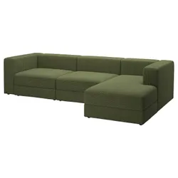 IKEA JÄTTEBO(594.851.99) 4-місний модульний диван з шезлонгом, справа/Самсала темно-жовто-зелена