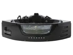 LED угловая ванна с гидромассажем 144 x 144 см черная MARTINICA