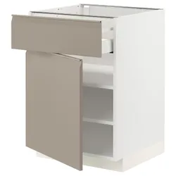 IKEA METOD / MAXIMERA(094.917.96) базовый шкаф/дверь, белый/Upplöv матовый темно-бежевый
