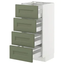 IKEA METOD / MAXIMERA(595.181.47) Она ST 4FR/4SZU, Biały/Axstad Greya -green