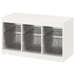 IKEA TROFAST (294.798.35) полка с контейнерами, белый / темно-серый