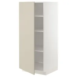 IKEA METOD(294.676.58) высокий шкаф/полки, белый / Хавсторп бежевый