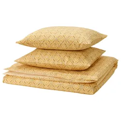 IKEA HAMNSENAP(206.140.79) одеяло и 2 подушки, Желтый/разноцветный