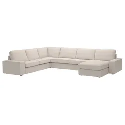 IKEA KIVIK(794.828.78) 6-місний кутовий диван з шезлонгом, Світло-бежевий трезунд