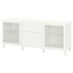 IKEA BESTÅ(493.026.85) поєднання з ящиками, біле прозоре скло Lappviken / Sindvik / Stubbarp