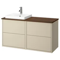 IKEA HAVBÄCK / ORRSJÖN(895.285.31) шафа для умивальника/умивальник/змішувач, бежевий/коричневий горіх