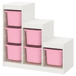 IKEA TROFAST(293.355.35) стойка, белый / розовый