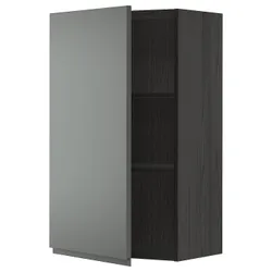 IKEA METOD(494.574.13) навесной шкаф с полками, черный/Воксторп темно-серый