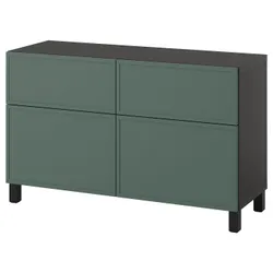 IKEA BESTÅ(996.122.42) Комбинация стеллажей с DRZW/DRAF, Czarnybrowz/Krukmakare темно -серый