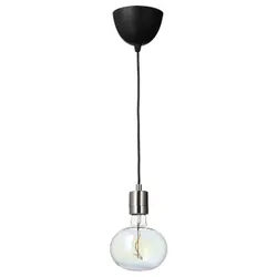 IKEA SKAFTET / MOLNART(094.945.30) подвесной светильник с лампочкой, никелированная/эллиптическая многоцветная