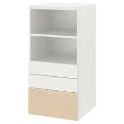 IKEA SMÅSTAD / PLATSA(293.879.87) стойка, белая береза / с 3 ящиками