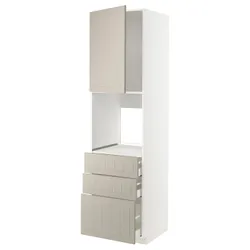 IKEA METOD / MAXIMERA(194.621.85) висота шафи b / двері / 3 szu, білий/Stensund beige