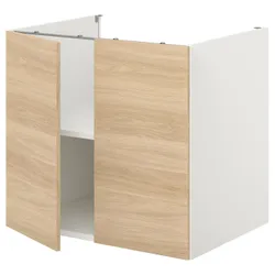 IKEA ENHET(593.210.04) стоячий шкаф с полкой/дверью, белый/имитация дуб