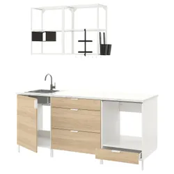 IKEA ENHET (293.373.13) кухня, білий / імітація дуб