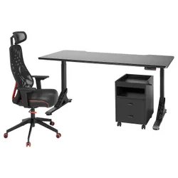 IKEA UPPSPEL / MATCHSPEL(894.373.19) письменный стол, стул и комод, черный