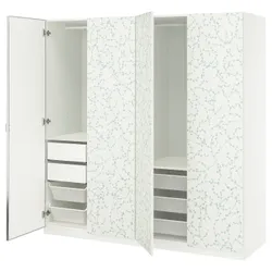 IKEA PAX / LINNABERG/ÅHEIM(995.727.12) Комбінація гардеробу, Білий візерунок/дзеркало