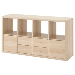 IKEA KALLAX(291.975.72) книжкова шафа на 4 вставки, білий морений дуб