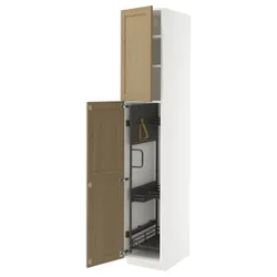 IKEA METOD(395.741.96) High Cabinet/Interior Inn, Белый/Форсбакка Дуб