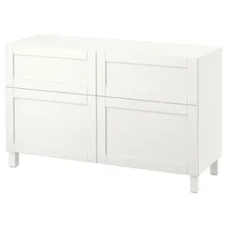 IKEA BESTÅ(791.952.93) комбинация полок с дверцами/ящиками, белый / Ханвикен / Стаббарп белый