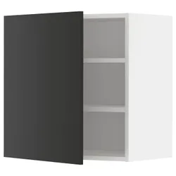IKEA METOD(794.973.99) навесной шкаф с полками, белый/Nickebo матовый антрацит