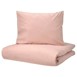 IKEA STRANDTALL(505.428.06) пододеяльник и наволочка, темно-розовый/светло-розовый