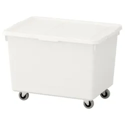 IKEA SOCKERBIT (092.075.72)Коробка на колесах з кришкою, білий
