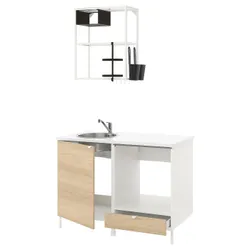 IKEA ENHET (493.370.53) кухня, білий / імітація дуб