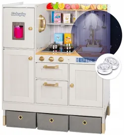 Кухня Kinderplay GS0060-1 дитяча кухня з підсвічуванням велика дерев'яна дитяча кухня звукові ефекти