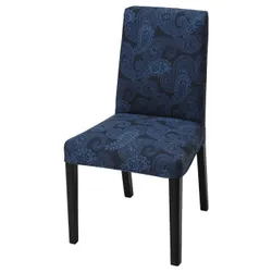 IKEA BERGMUND(894.186.98) стул, черный/Квиллсфорс темно-синий/синий