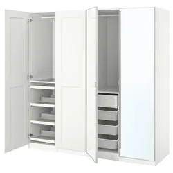IKEA PAX / GRIMO/ÅHEIM(293.361.63) комбінований гардероб, біле/біле дзеркало