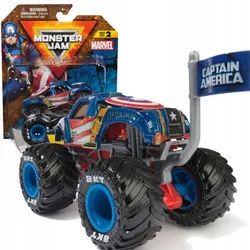 MONSTER JAM AUTO MONSTER TRUCK MARVEL SERIES 2 ТРАНСПОРТ КАПИТАН АМЕРИКА 1:64