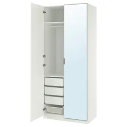 IKEA PAX / KAMMARTORP/GULLABERG(495.725.21) Комбінація гардеробу, біле/біле дзеркало