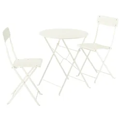 IKEA SUNDSÖ(395.730.26) Стол и 2 складных стульев, Внешний крем/крем