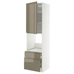 IKEA METOD / MAXIMERA(095.774.55) W Pie Pie DR/2FR/śre/W SOW, белый/voxtorp Gloss Dark -Brown