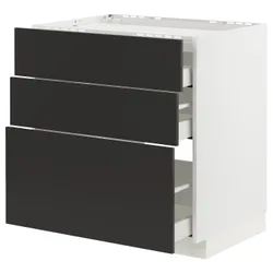 IKEA METOD / MAXIMERA(494.975.79) shah st fri/3fr/3sch, білий/матовий антрацит Nickebo