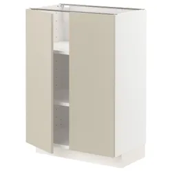 IKEA METOD (594.681.28) stj шкаф/полки/2 дверцы, белый / Хавсторп бежевый
