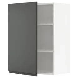 IKEA METOD(294.674.94) навесной шкаф с полками, белый/Воксторп темно-серый