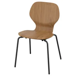 IKEA SKÅLSTA(496.087.56) стул, ореховая шпон/металлическая труба/черная серая
