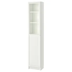IKEA BILLY / OXBERG (392.874.21) книжкова шафа з панеллю / скляними дверцятами, білий / скло